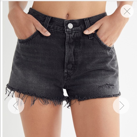 levis 501 shorts trashed black